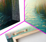 Tranquil Marsh Art Canvas Print Coastal Landscape Wall Decor Nature Inspired Painting Pastel Home Accent Bedroom or Bathroom Wall Art