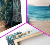 Secluded Beach Path Canvas Print Tropical Escape Painting Nature Coastal Wall Art Calm Ocean Scene Large Wall Art Living Room