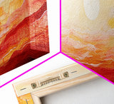 Desert Sunset Painting Warm Abstract Southwest Wall Art Minimalist Mountain Landscape Artwork Boho Home Decor Canvas Print