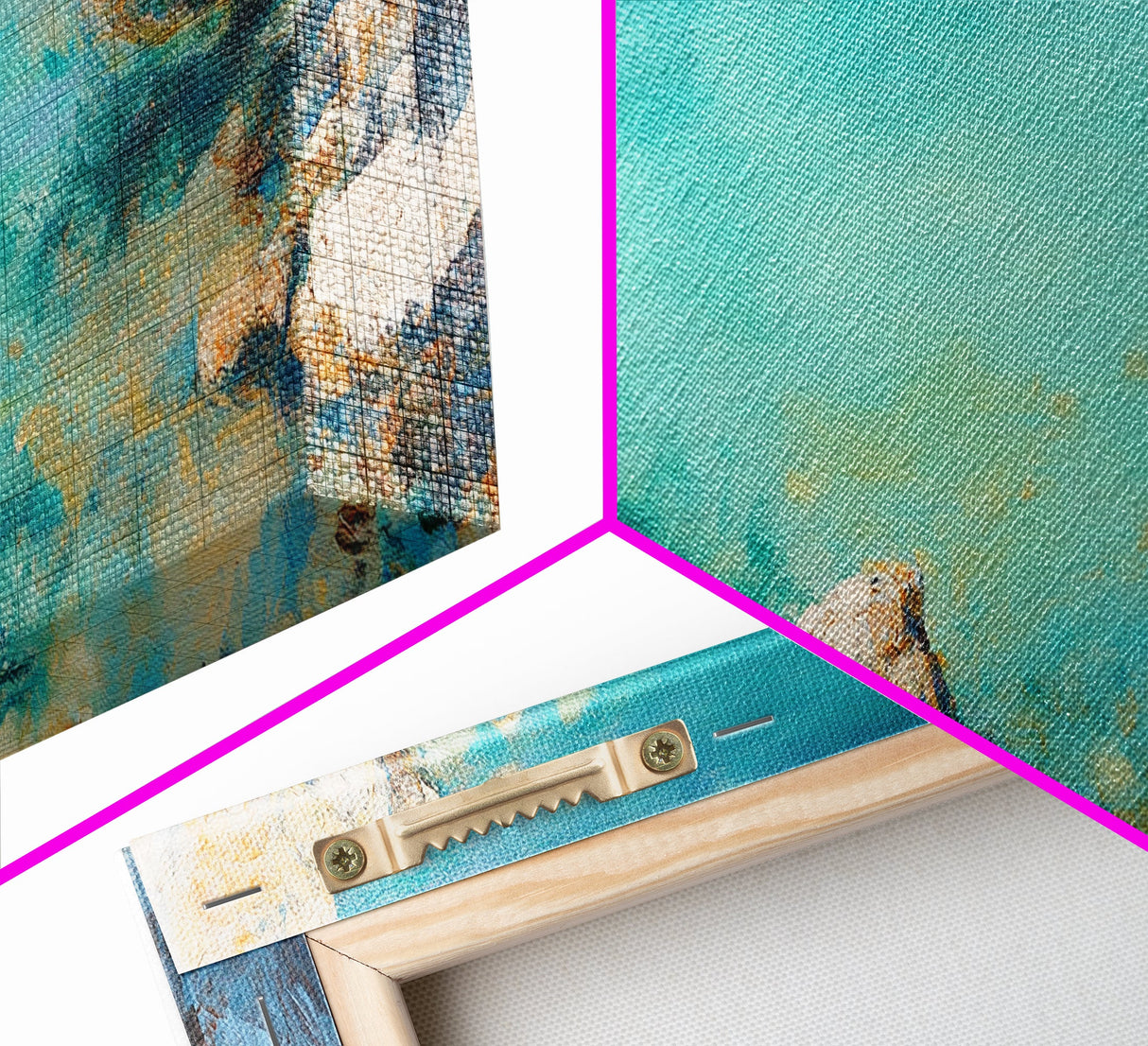 Turquoise Water Cove Framed Canvas Print Coastal Wall Art, Modern Beach Artwork, Ocean Decor, Minimalist Seascape Painting, Bedroom Art