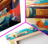Abstract Shotgun Art Framed Canvas Print Vibrant Wall Decor Western Painting Rustic Living Room Wall Art Southwestern Boho Style