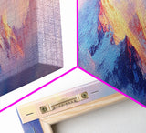 Dreamy Sunset Mountains Canvas Print Ethereal Landscape Art Pastel Sky Snowy Peaks Wall Decor Serene Bedroom Painting