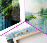 Tranquil, Marshland, Reflection, Nature, Framed Canvas Print, Living Room Wall Art, Impressionist Art, Serene Water Scene