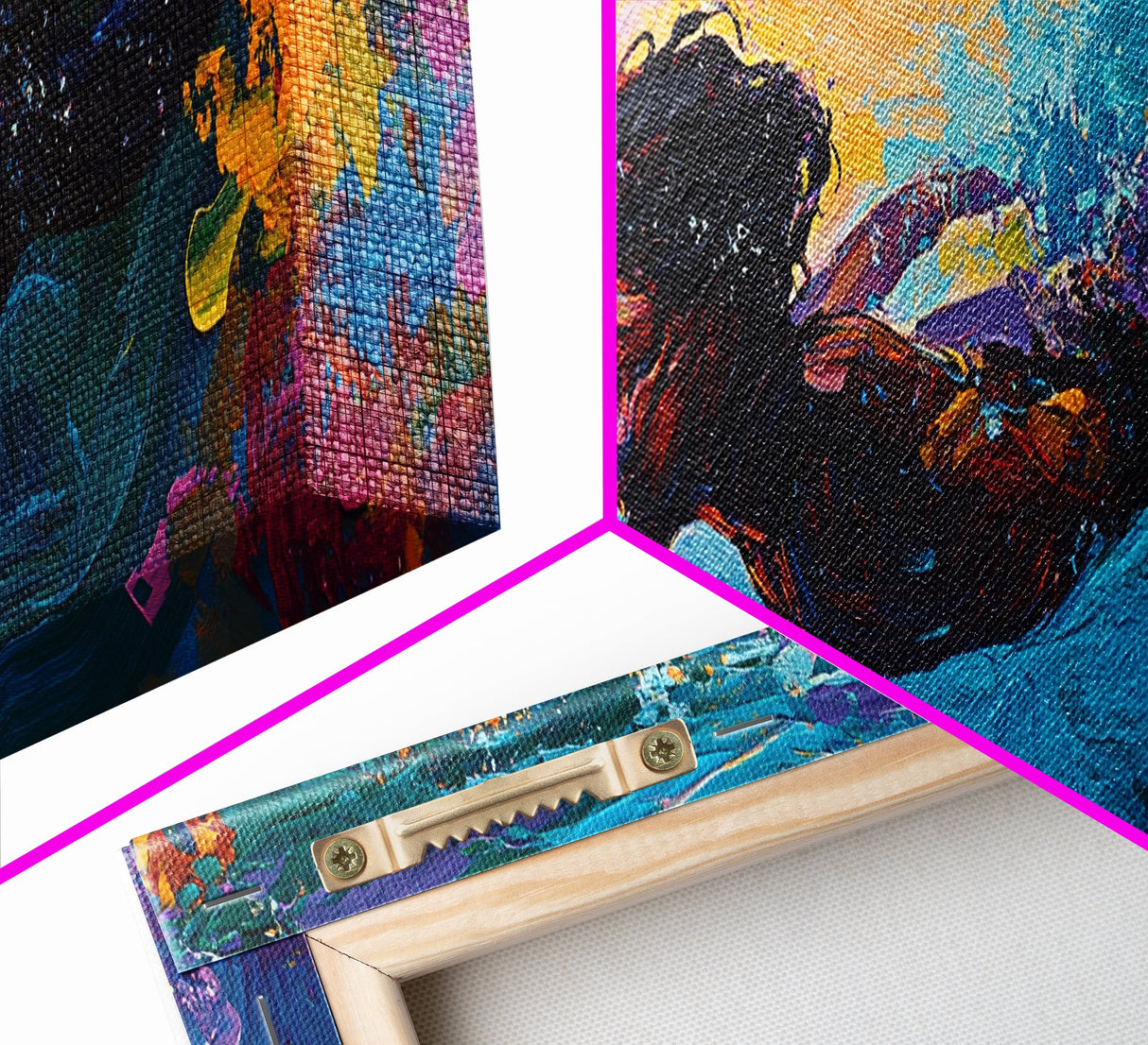 Underwater, Swimmer, Colorful, Abstract, Canvas Print, Vibrant Art, Living Room Decor, Ocean Wall Art, Modern Painting