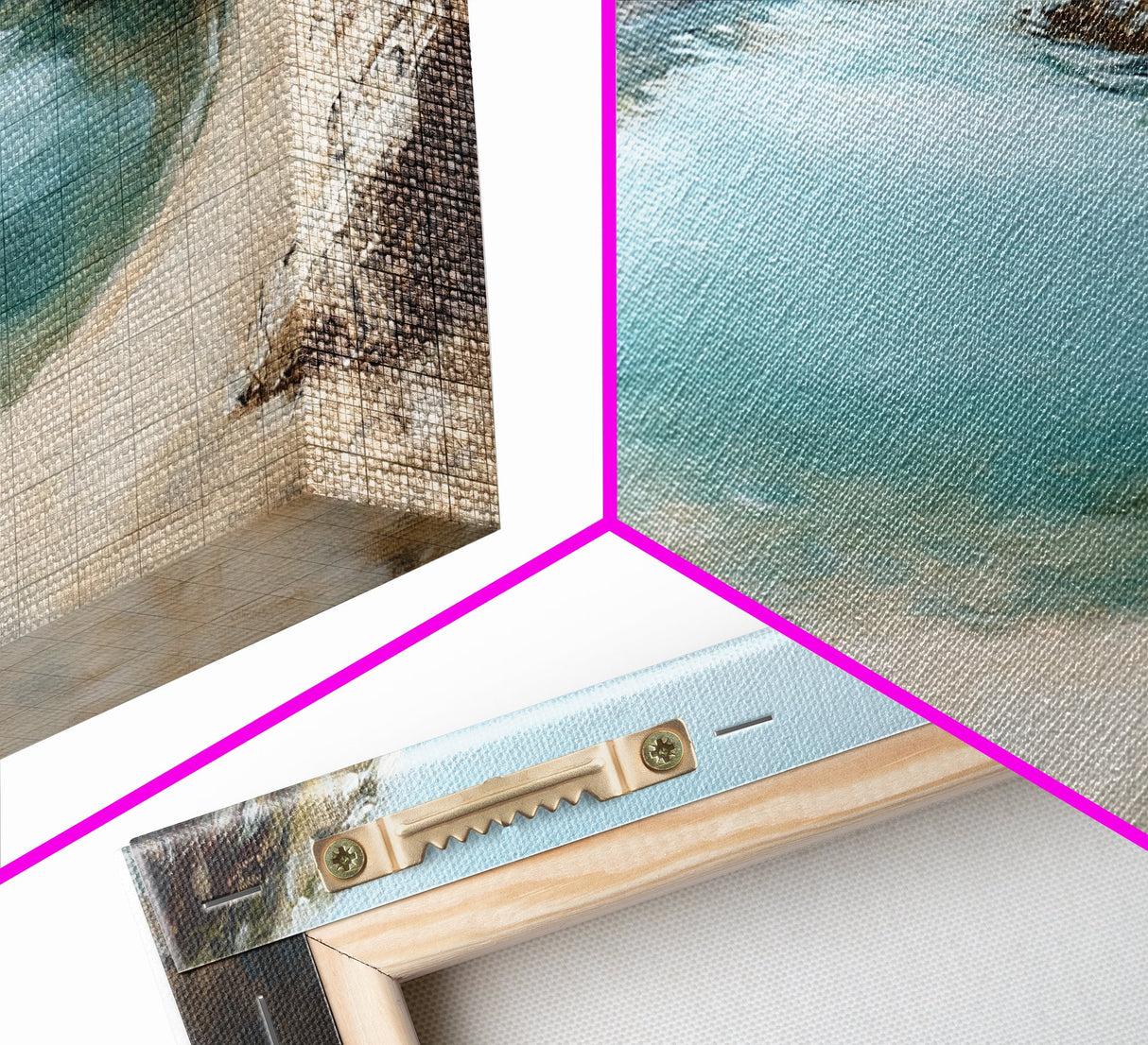 Hidden, Lagoon, Secluded, Beach, Canvas Print, Coastal Escape Art, Tranquil Water Scene, Bedroom Wall Art, Ocean Painting