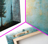 Solitary Tree, Abstract Nature, Textured Painting, Framed Canvas Print, Rustic Wall Art, Cozy Cabin Decor, Office Wall Decor