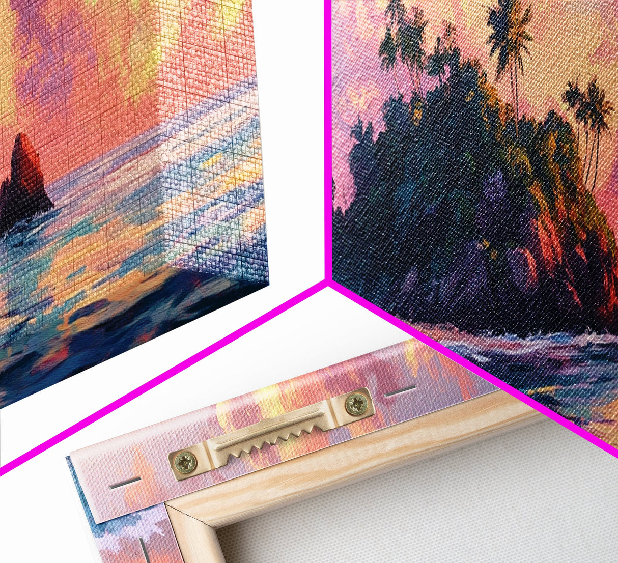 Tropical Sunset, Palm Tree Beach, Coastal Wall Art, Canvas Print, Island Paradise, Vibrant Seascape, Bedroom Decor, Summer Aesthetic