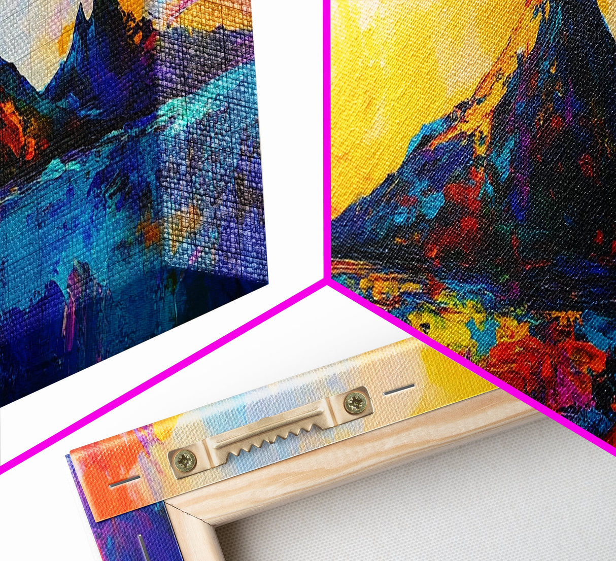 Fiery Sunset, Abstract Mountain, Canvas Print, Modern Landscape Art, Living Room Wall Decor, Bold Wall Art, Colorful Nature Art