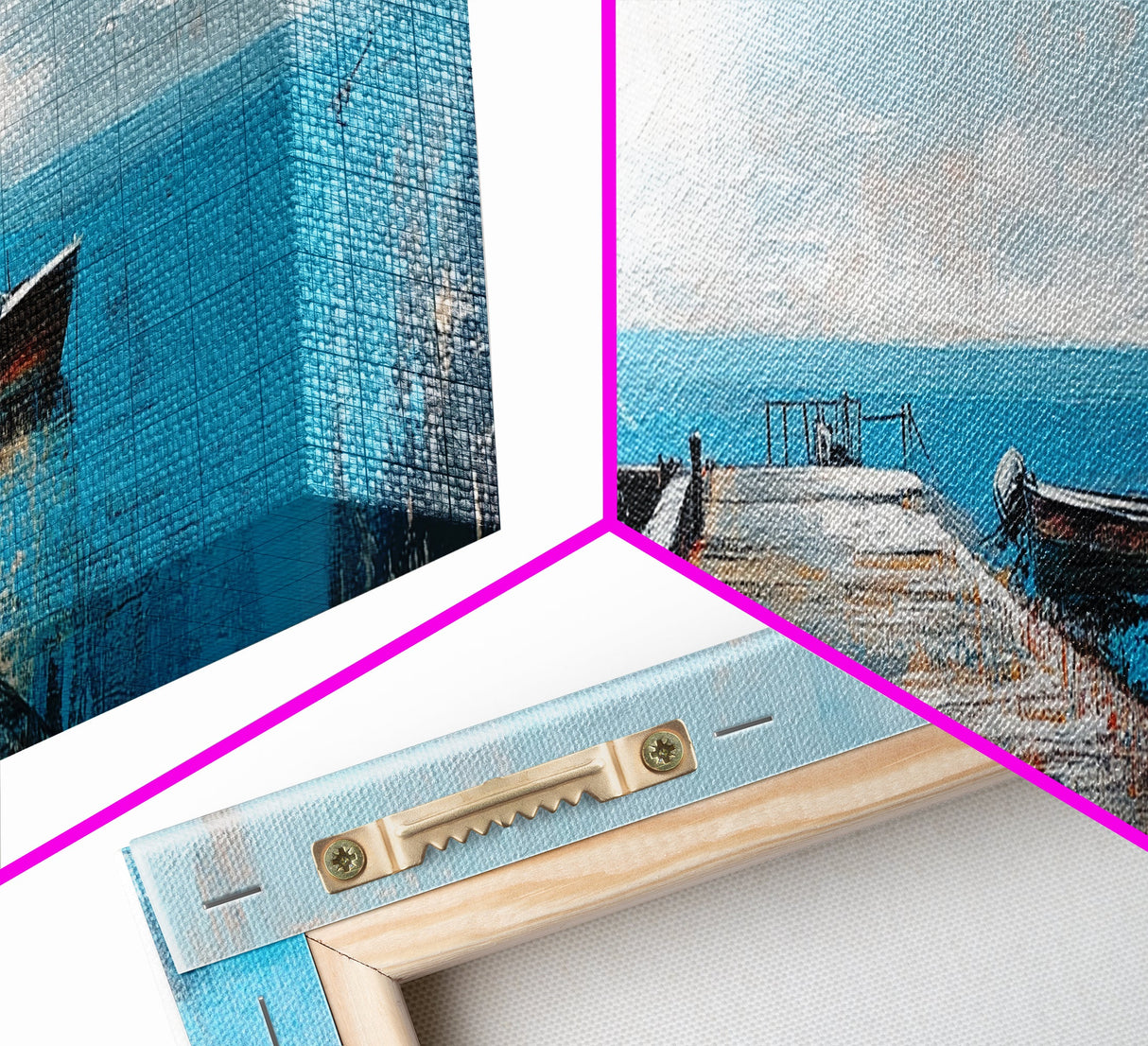 Ocean Pier, Blue Coastal Art, Nautical Wall Decor, Beach House Art, Living Room Wall Art, Seascape Painting, Canvas Print