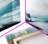 Coastal Cliff View Canvas Print Modern Landscape Painting, Minimalist Seascape Wall Art, Nature Theme Decor, Ocean View Artwork