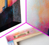 Lighthouse Sunset Canvas Print Nautical Wall Art, Vibrant Coastal Painting, Pink and Blue Seascape, Bedroom Decor