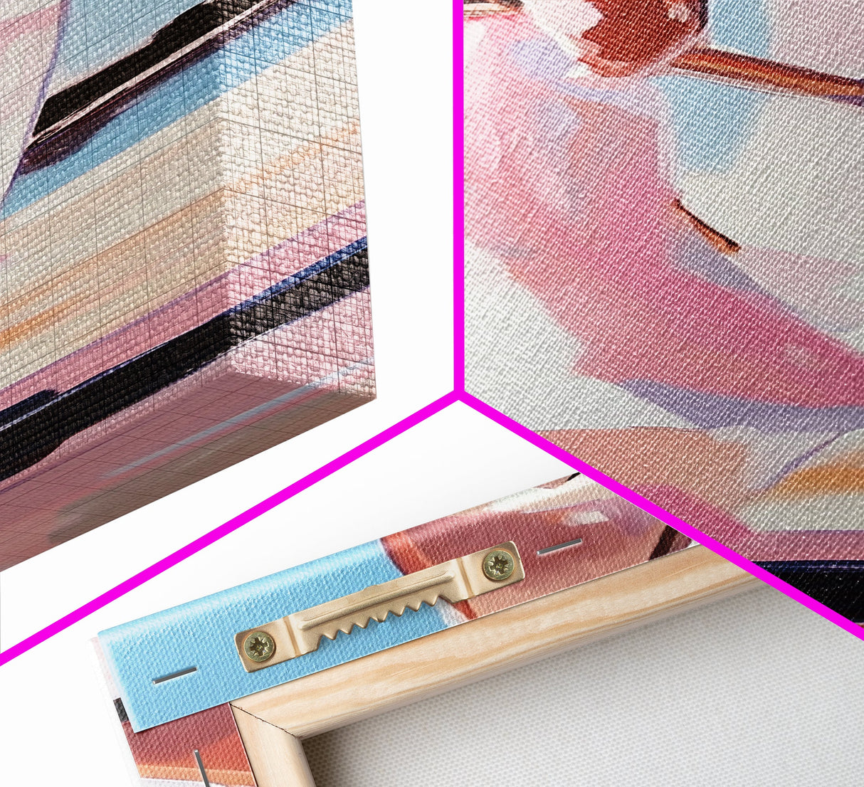 Sunset Glow, Romantic Wall Art, Dreamy Beach Vibes, Framed Canvas Print, Feminine Aesthetic, Bedroom Decor, Pastel Color Palette