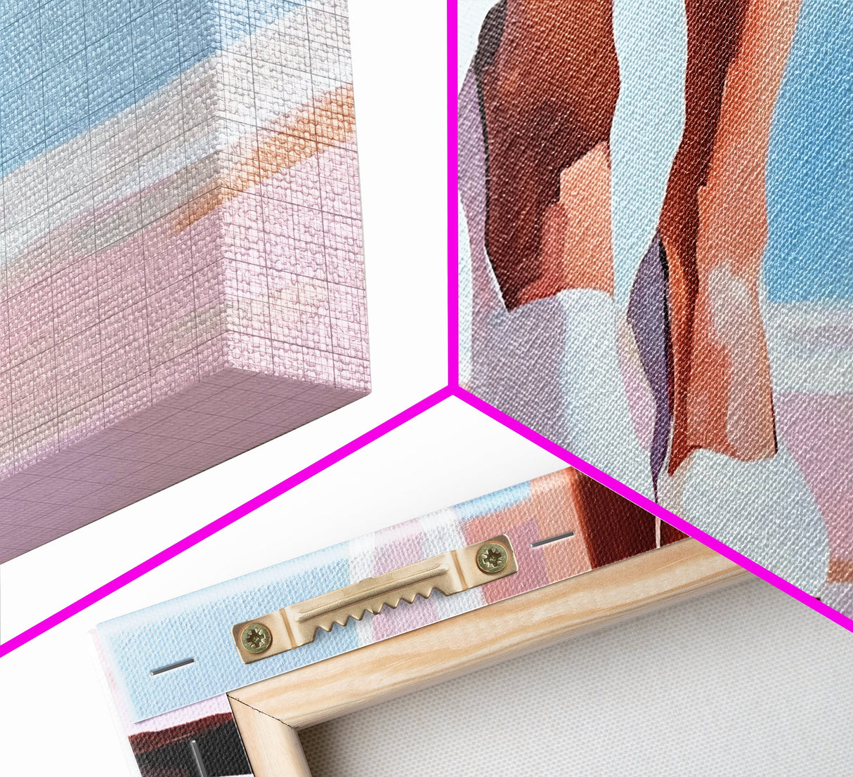 Elegant Walk, Feminine Art, Framed Canvas Print, Minimalist Painting, Pastel Tones, Chic Home Decor, Bedroom Wall Art