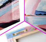 Ethereal Sky, Dreamy Seascape, Colorful Abstract Art, Rainbow Reflection, Modern Landscape, Framed Canvas Print, Living Room Wall Art