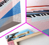 Pink Grand Piano, Elegant Music Art, Artistic Decor, Framed Canvas Print, Minimalist Home Art, Musician Gift, Boho Wall Art