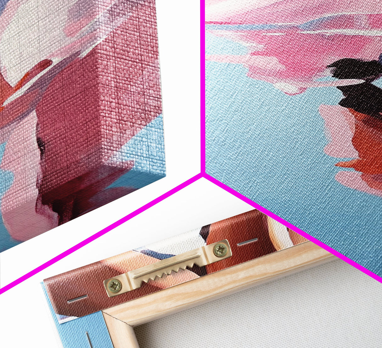 Pink Reflection, Modern Wall Art, Minimalist Decor, Aesthetic Print, Abstract Painting, Framed Canvas Print, Boho Bedroom Art, Gift
