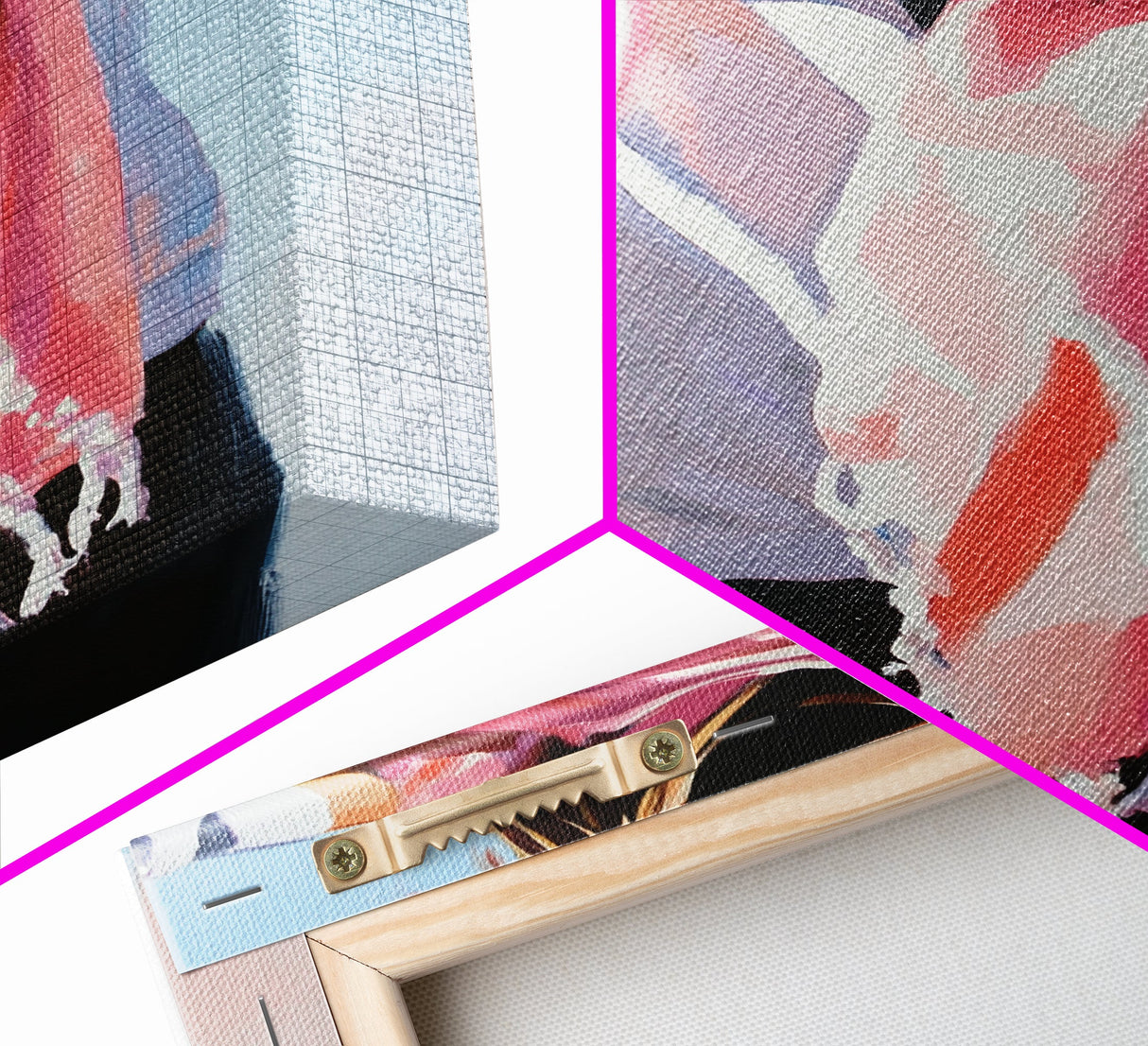 Pink Scarf, Fashion Illustration, Cozy Autumn Art, Feminine Style, Framed Canvas Print, Modern Wall Art, Soft Aesthetic, Unique Gift