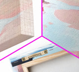 Hand Reflection, Abstract Art, Soft Blues, Pink Hues, Framed Canvas Print, Contemporary Wall Art, Bedroom Decor, Zen Aesthetic