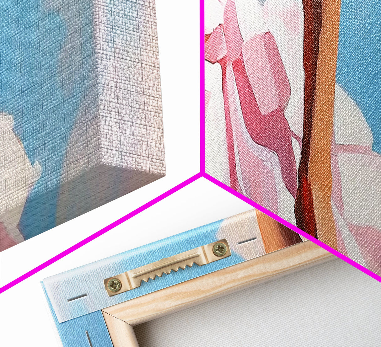 Feminine Elegance, Pink Dress, Chic Fashion Art, Canvas Print, Glamorous Wall Art, Modern Bedroom Decor, Romantic Soft Pastels