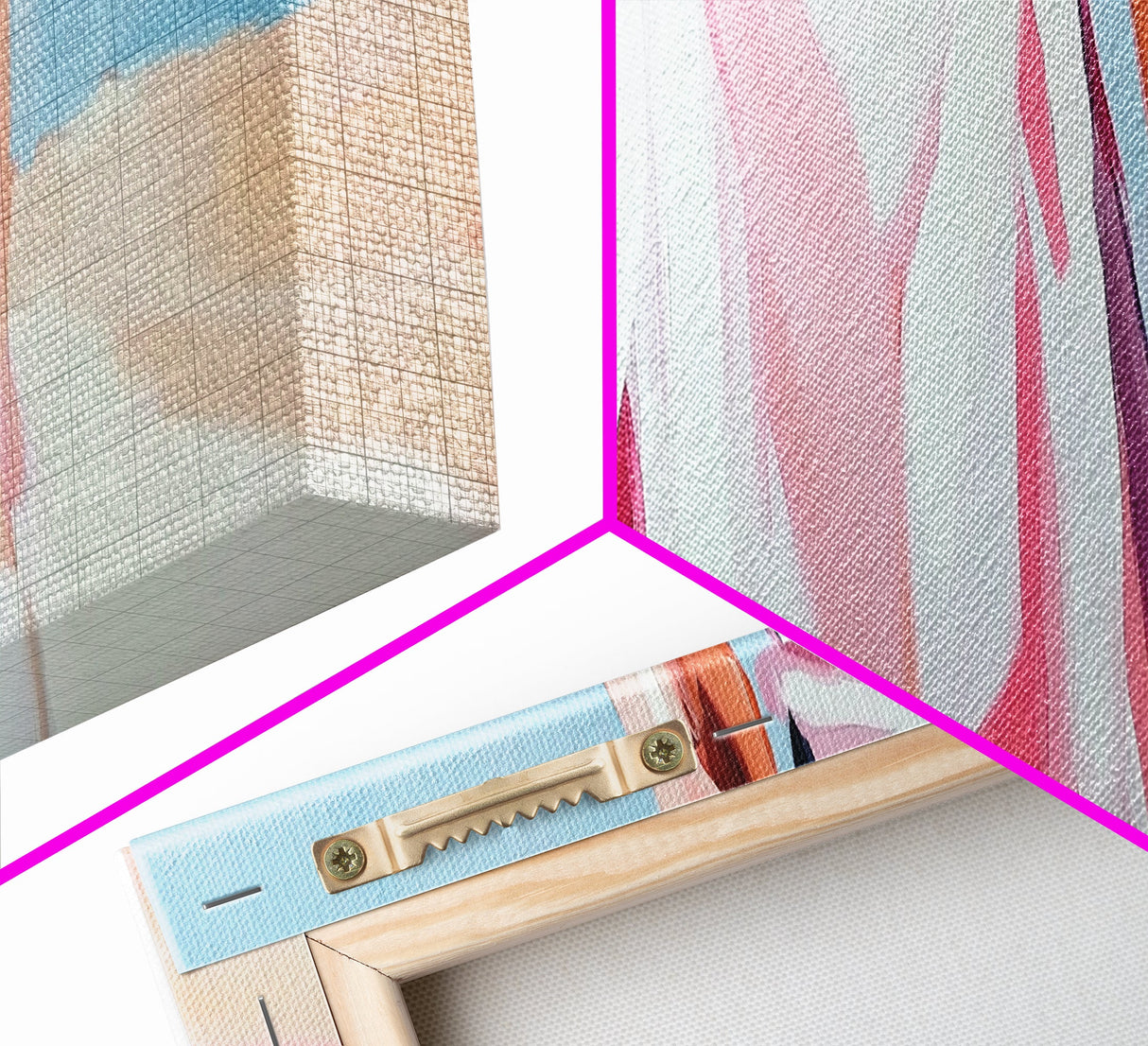 Elegant Woman Art, Feminine Abstract, Fashion Wall Decor, Modern Framed Canvas Print, Pastel Painting, Bedroom or Dressing Room Art