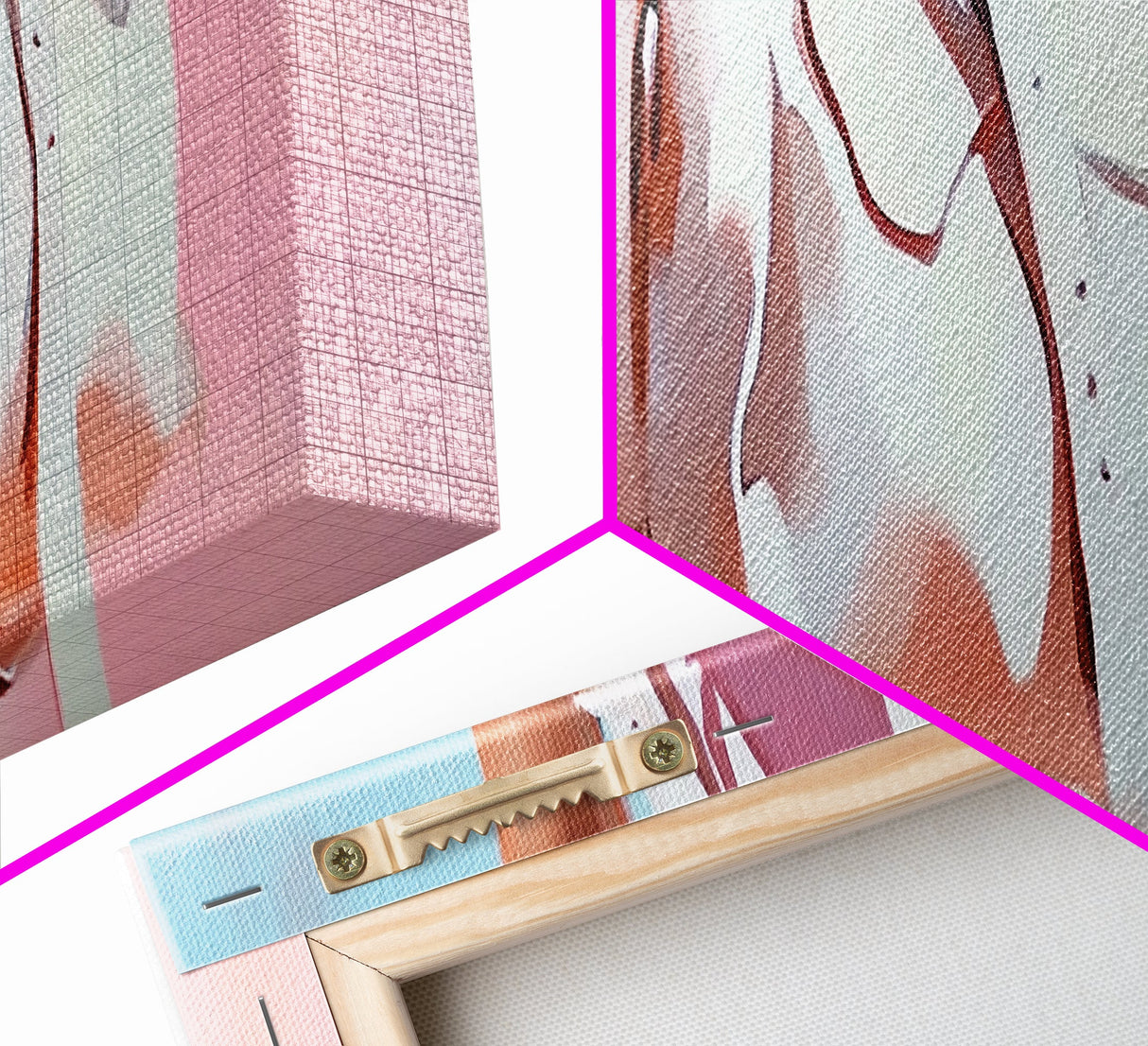 Pink Handbag, Fashion Wall Art, Feminine Aesthetic, Chic Decor, Framed Canvas Print, Modern Bedroom Art, Minimalist Artwork