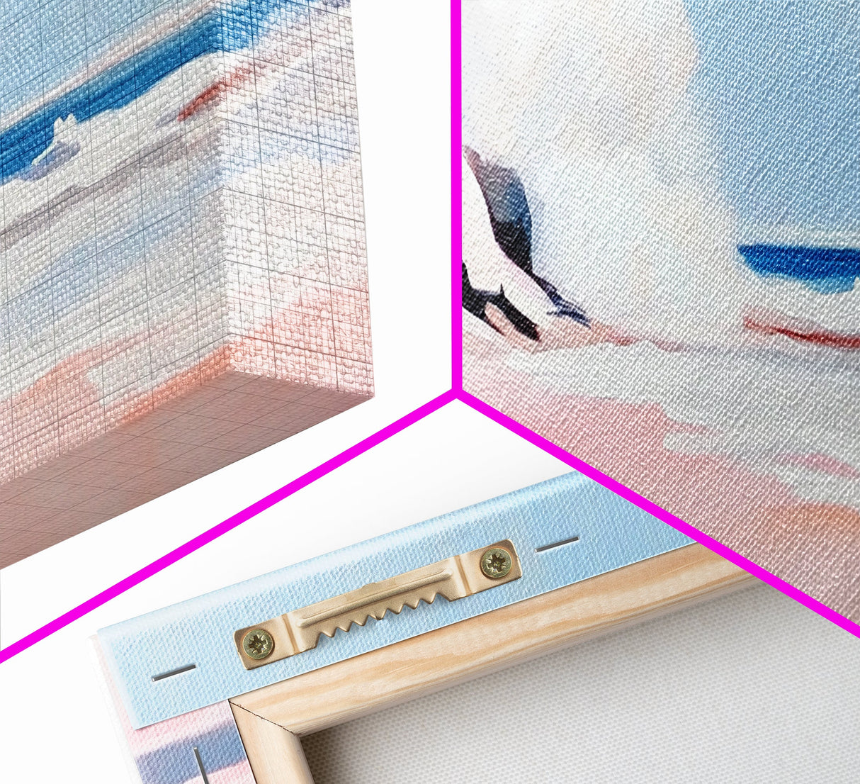 Sunset Cliffs, Ocean Mist, Coastal Landscape, Relaxing Wall Art, Beach Retreat, Soft Pastel Colors, Framed Canvas Print, Contemporary Style