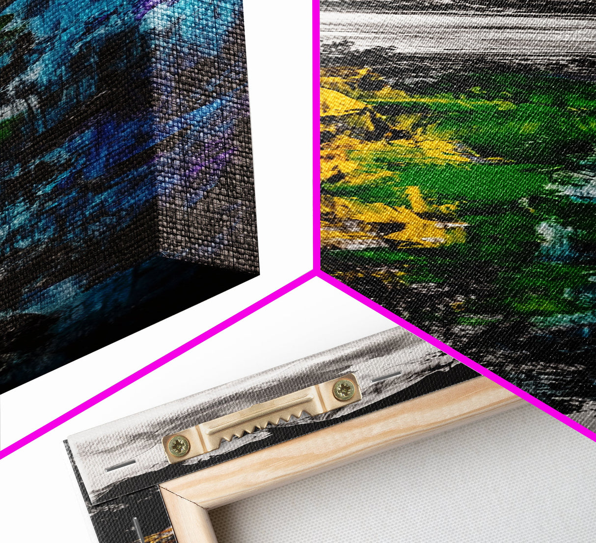 Abstract Mountain, Scenic Landscape, Autumn Colors Art, Canvas Print, Bold Nature Painting, Modern Wall Art, Office Decor