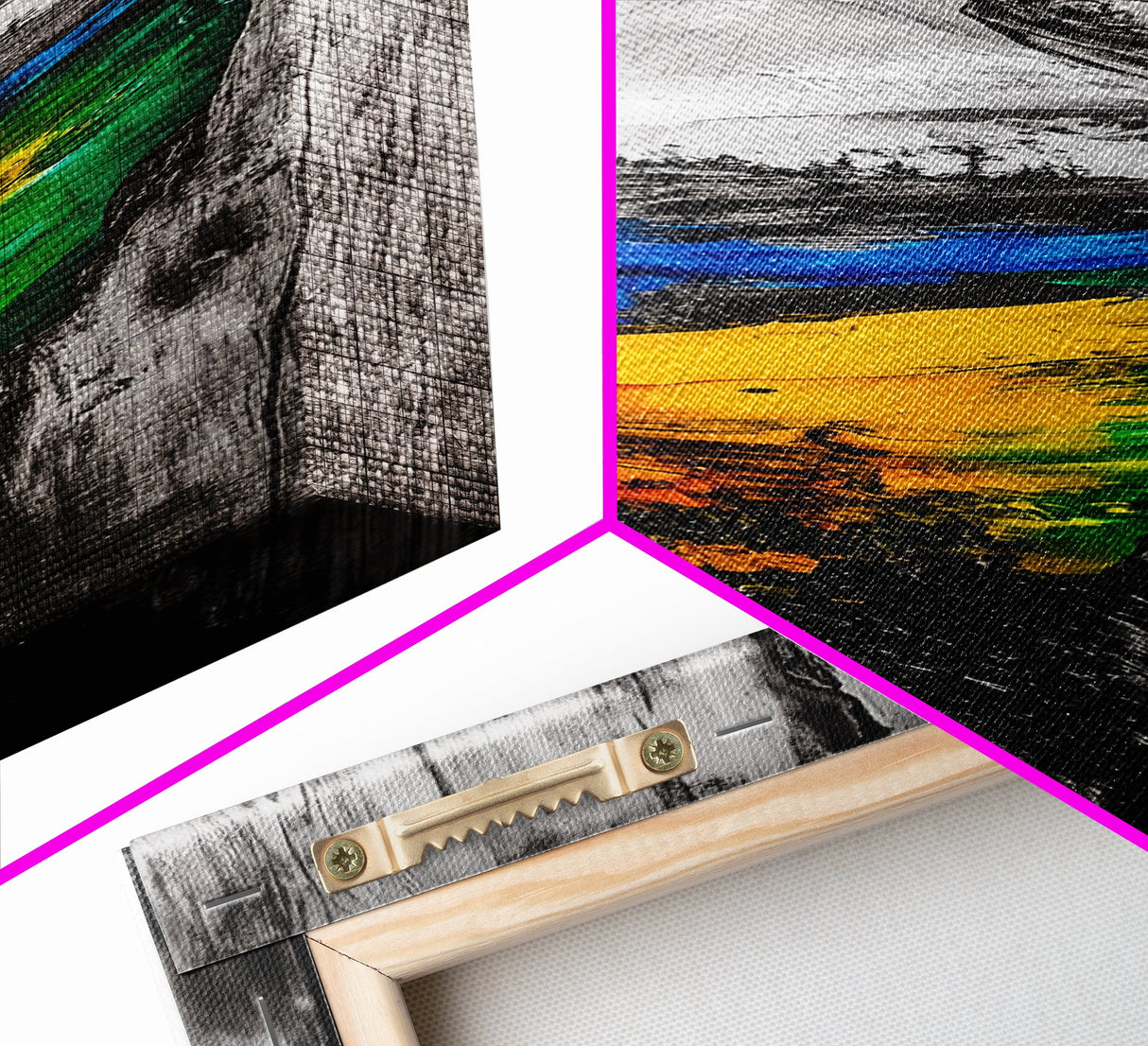 Nature Reflection, Wood and Water, Colorful Art, Canvas Print, Abstract Landscape, Rustic Wall Art, Modern Nature Painting, Office Decor