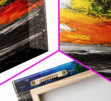 Color Explosion, Abstract Nature, Mountain Glow, Canvas Print, Vibrant Wall Art, Modern Painting, Bold Home Decor, Statement Piece