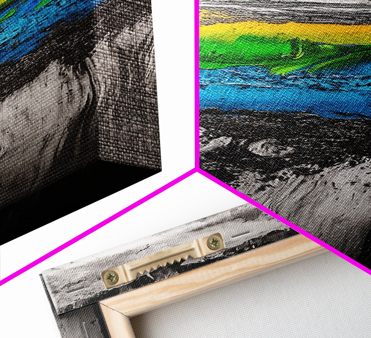 Textured Ocean, Vibrant Waves, Abstract Coast, Framed Canvas Print, Modern Seascape Art, Beach House Decor, Nature Inspired Wall Art