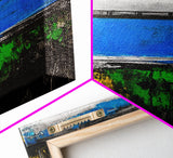 Bridge, Blue Water, Modern Abstract, Canvas Print, Contemporary Art, Urban Landscape, Minimalist Wall Art, Office Decor, Unique Home Art