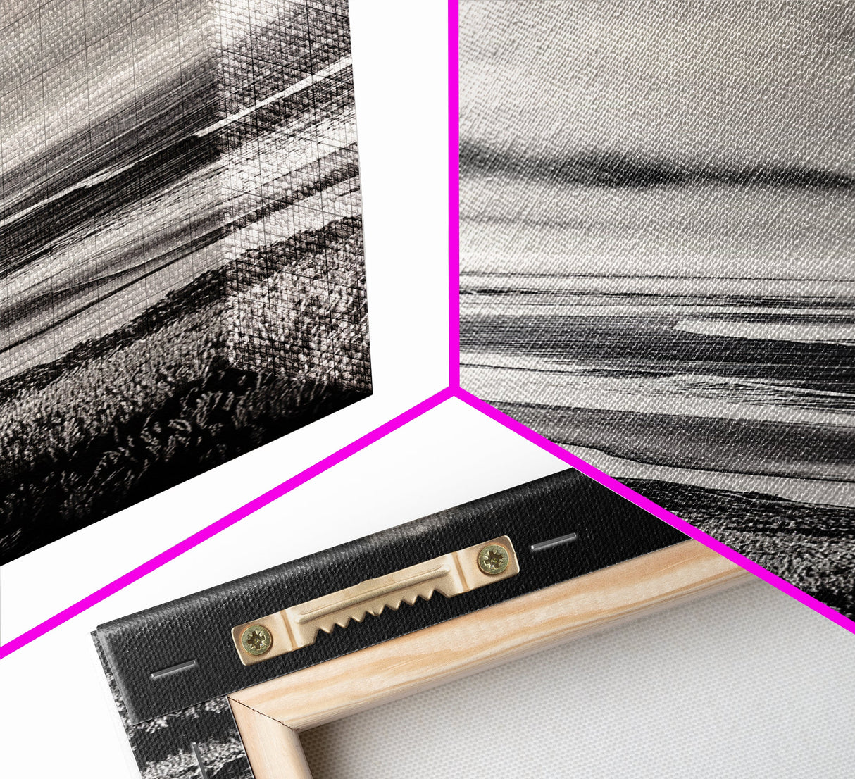 Monochrome Beach, Minimalist Seascape, Black And White Photography, Coastal Wall Art, Tranquil Shoreline, Modern Decor, Canvas Print