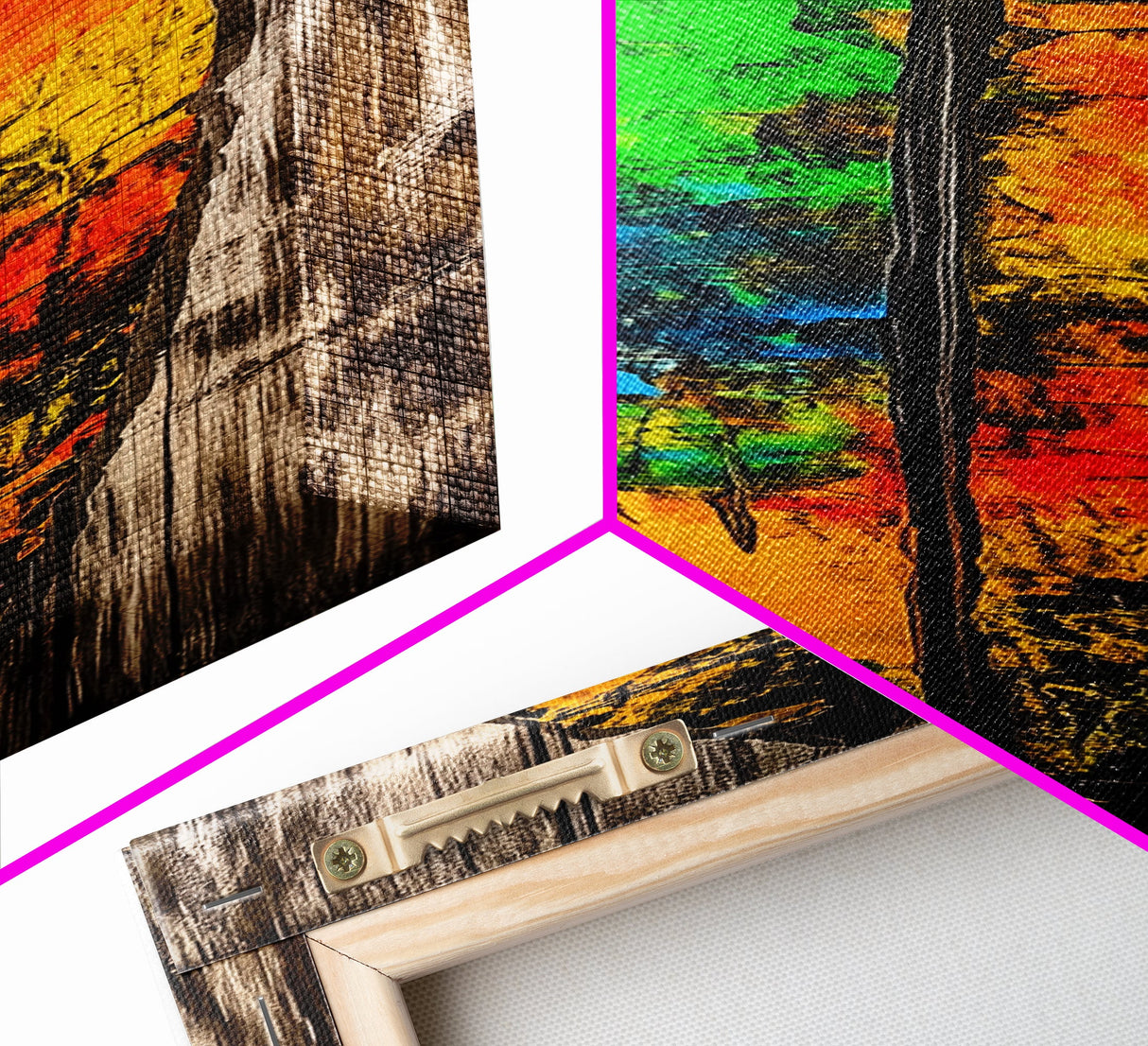 Rustic Surfboard, Abstract Art, Beach House Decor, Framed Canvas Print, Boho Wall Art, Coastal Living Room Artwork, Vibrant Painting