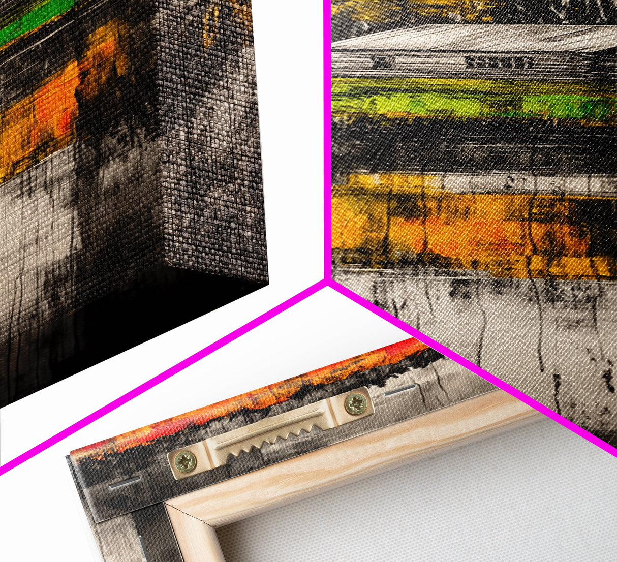 Forest Through Seasons, Abstract Nature Art, Vibrant Tree Painting, Framed Canvas Print, Modern Living Room Art, Colorful Landscape Art