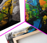 Vibrant Abstract Trees, Colorful Modern Wall Art, Nature Inspired, Boho Art, Framed Canvas Print, Living Room Decor, Bold Statement Art