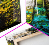 Abstract Glass Art, Fluid Painting Print, Green and Blue Modern Art, Contemporary Wall Decor, Unique Home Accent, Canvas Print