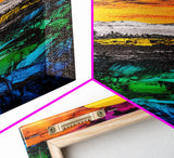 Vibrant Sunset, Landscape Art, Colorful Art, Nature Scene, Framed Canvas Print, Living Room Wall Art, Modern Home Decor, Autumn Wall Art