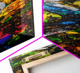 Vibrant Snake, Colorful Wildlife, Bold Abstract, Jungle Theme, Wall Decor, Framed Canvas Print, Living Room Art, Unique Home Design