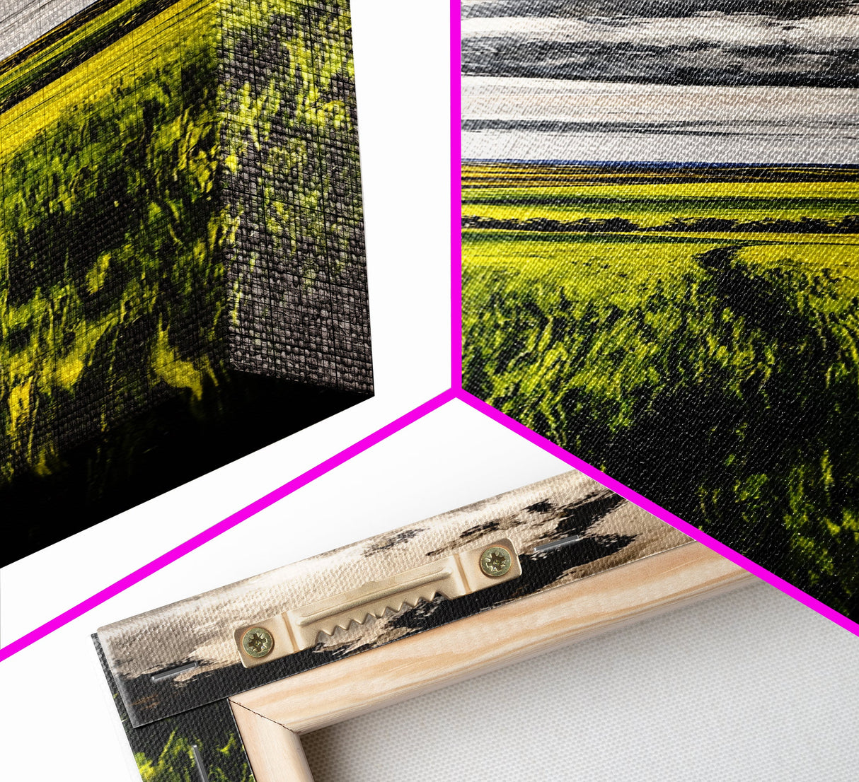 Rolling Fields, Green Landscape Painting, Farmhouse Wall Art, Nature Artwork, Rustic Home Decor, Country Living Room Art, Canvas Print