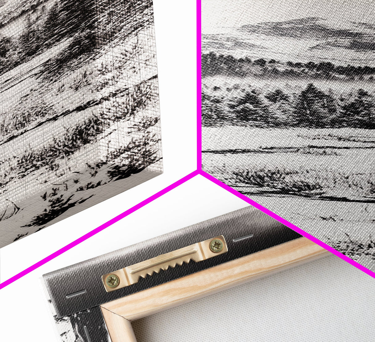 Winter Landscape, Snowy Mountains, Canvas Print, Black and White Photography, Rustic Home Decor, Cozy Cabin Wall Art, Nature Photography
