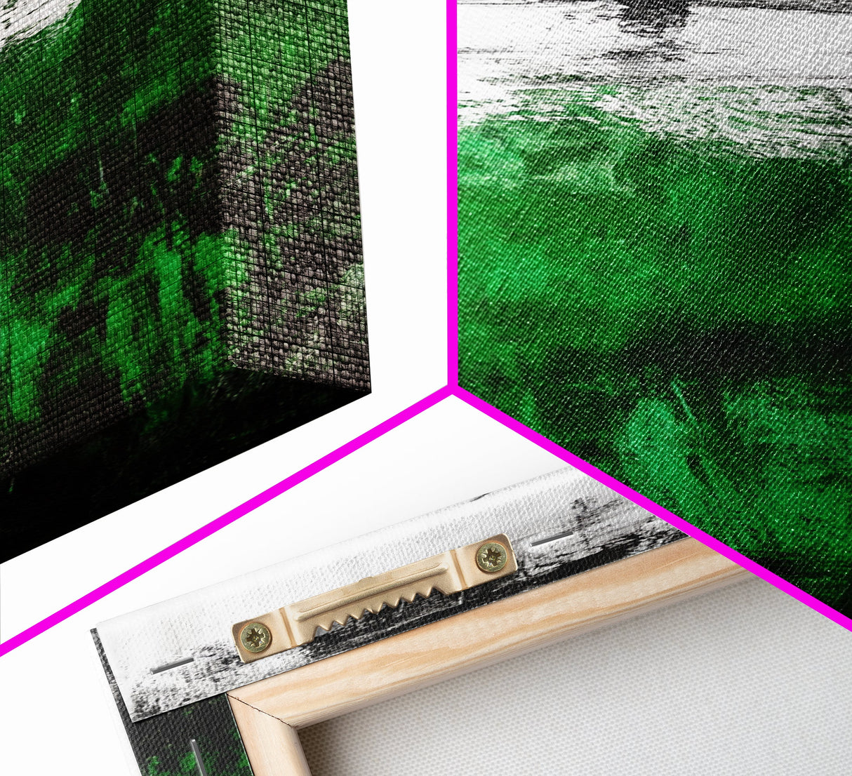 Abstract Ocean, Surreal Water, Green and Black, Framed Canvas Print, Coastal Minimalist Art, Modern Beach Wall Decor, Office Art