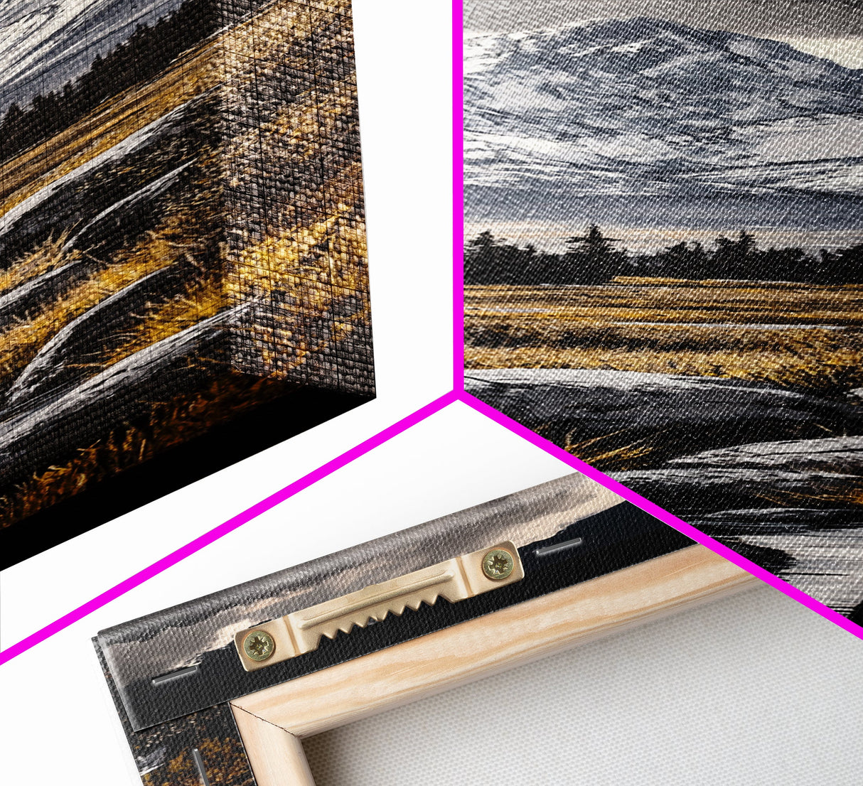 Snowy Mountains, Dramatic Sky, Wilderness Scene, Framed Canvas Print, Rustic Wall Art, Cabin Decor, Nature Inspired Artwork