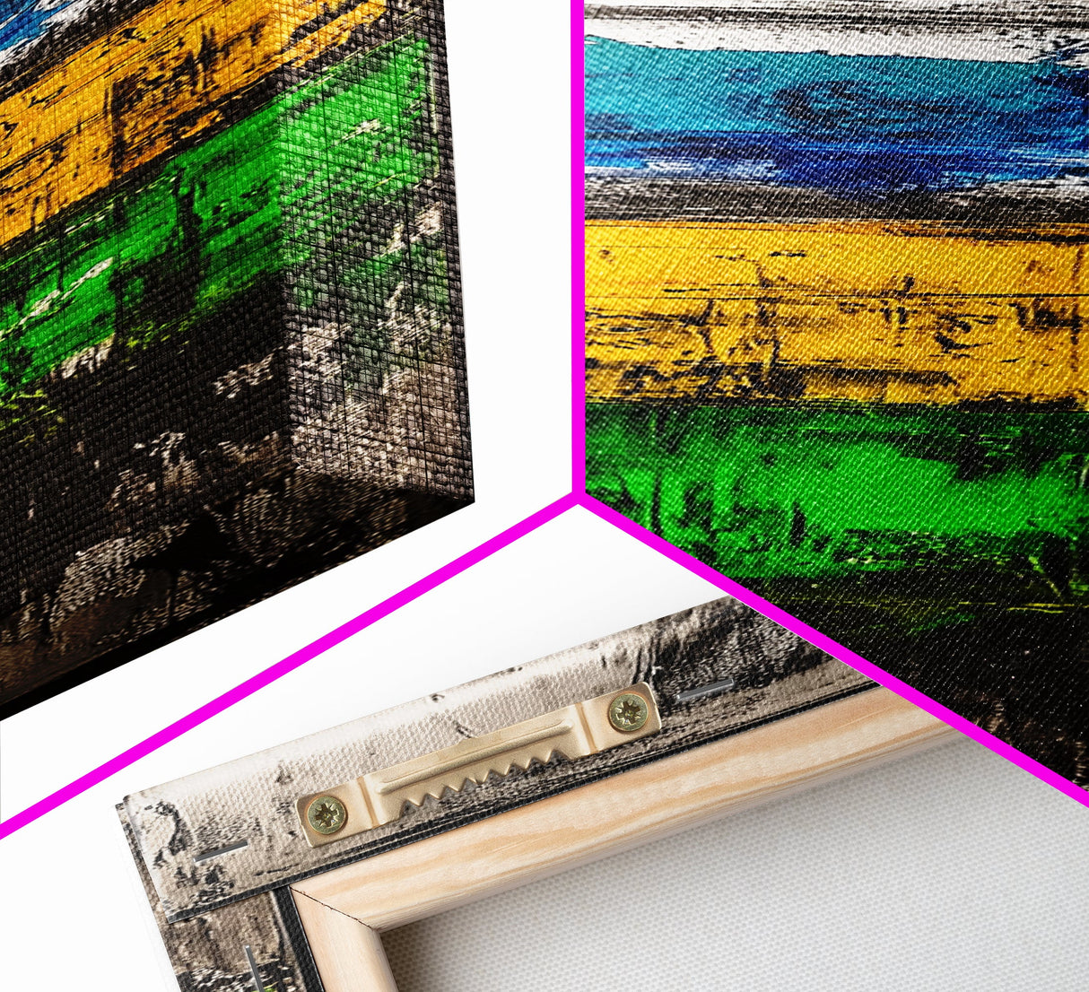 Colorful Abstract, Bold Textures, Vibrant Expression, Framed Canvas Print, Contemporary Wall Art, Living Room or Office Artwork