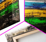 Colorful Abstract, Bold Textures, Vibrant Expression, Framed Canvas Print, Contemporary Wall Art, Living Room or Office Artwork