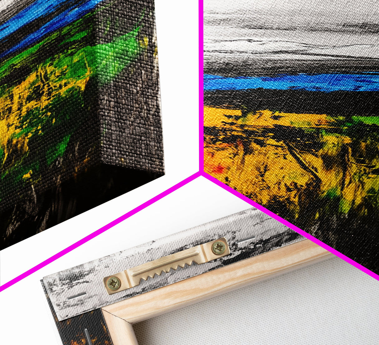 Colorful Fields, Abstract Landscape Art, Modern Nature Wall Decor, Vibrant Impressionist Painting, Living Room Wall Art, Canvas Print