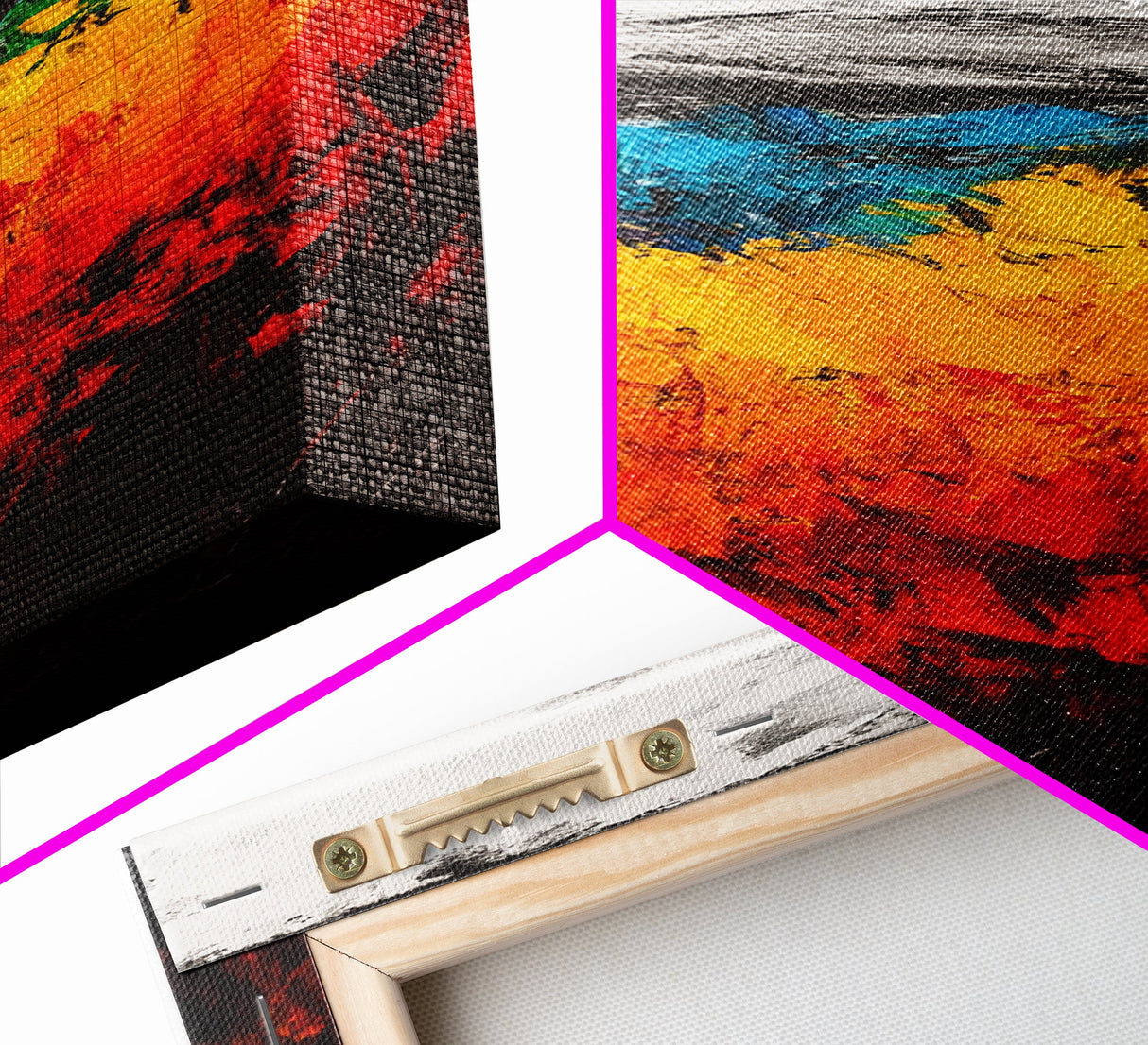 Vibrant Field Painting, Abstract Landscape Art, Bold Colorful Decor, Framed Canvas Print, Boho Wall Art, Living Room Statement Piece