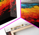 Vibrant Field Painting, Abstract Landscape Art, Bold Colorful Decor, Framed Canvas Print, Boho Wall Art, Living Room Statement Piece