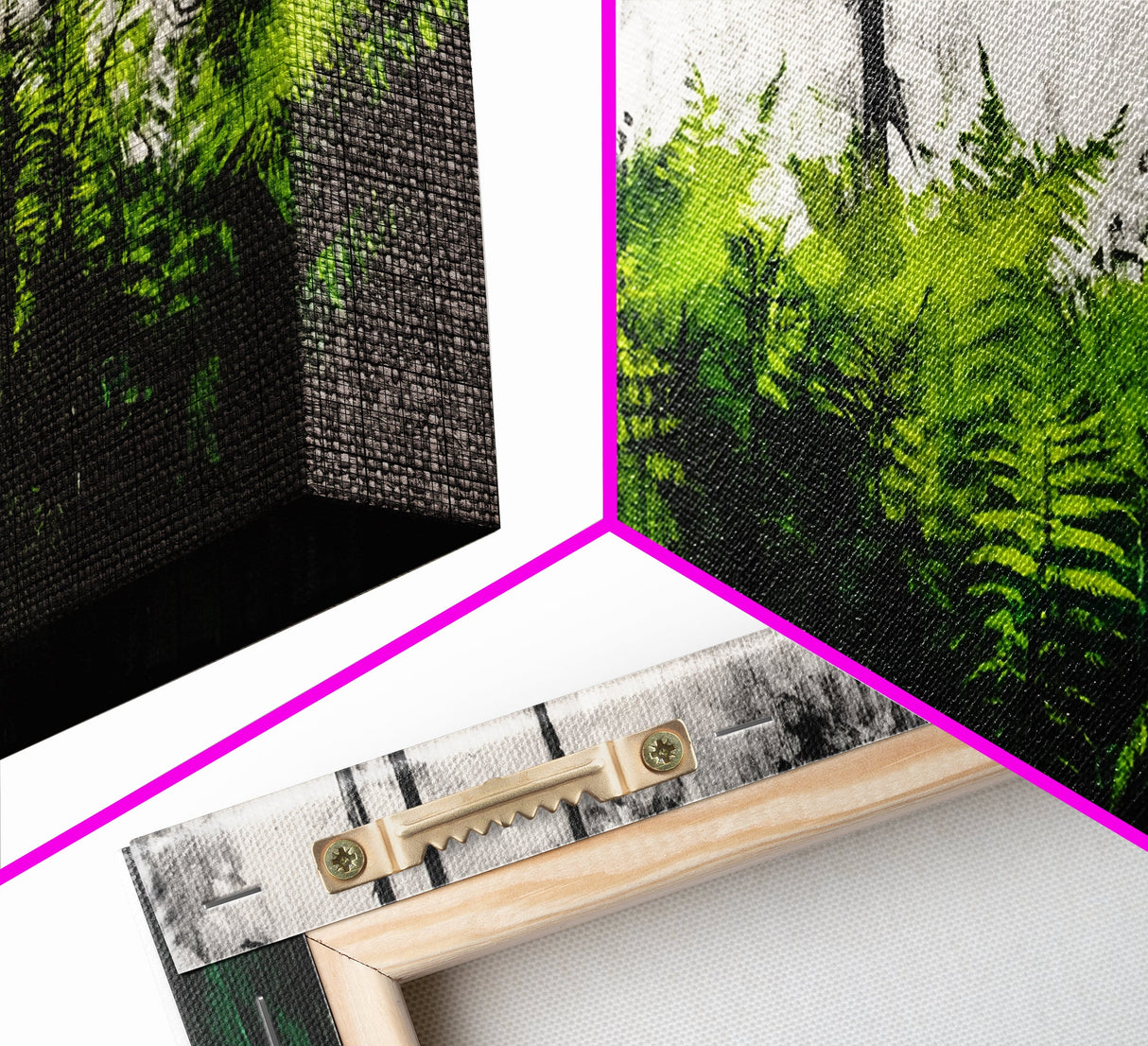 Forest Ferns, Nature Wall Art, Green Botanical, Framed Canvas Print, Modern Rustic Decor, Living Room Artwork, Biophilic Interior Design