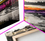 Vibrant Abstract, Modern Painting, Colorful Landscape, Framed Canvas Print, Living Room Wall Art, Bold Statement Piece, Home Decor