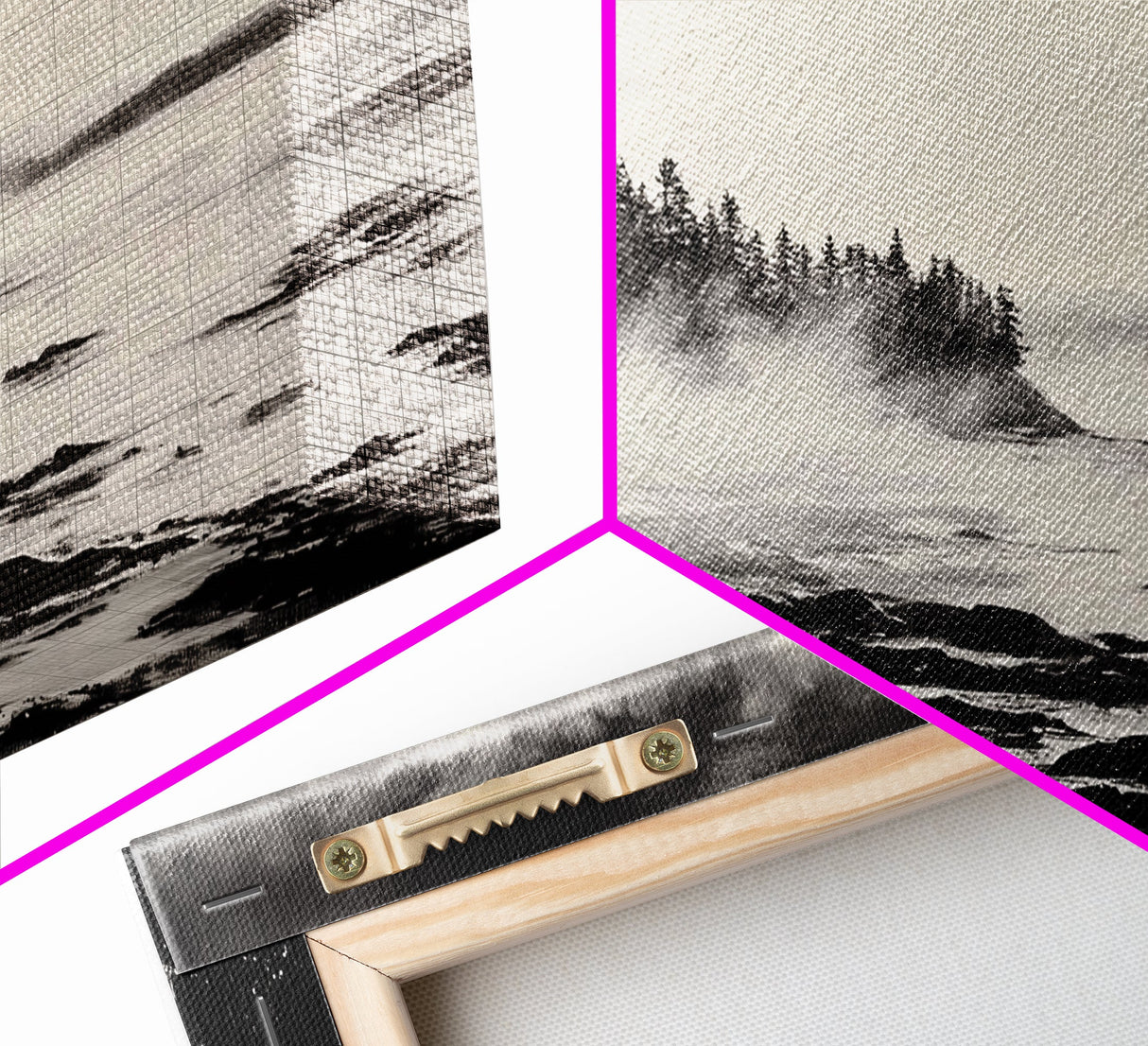 Foggy Coast, Misty Landscape Art, Black and White Wall Art, Canvas Print, Nature Wall Art, Cabin Decor, Moody Art